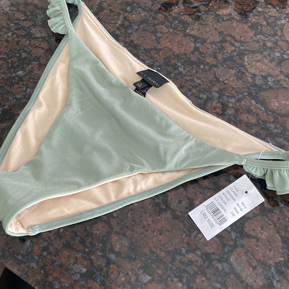 NWT bikini bottom sage color size LG by LA Hearts.